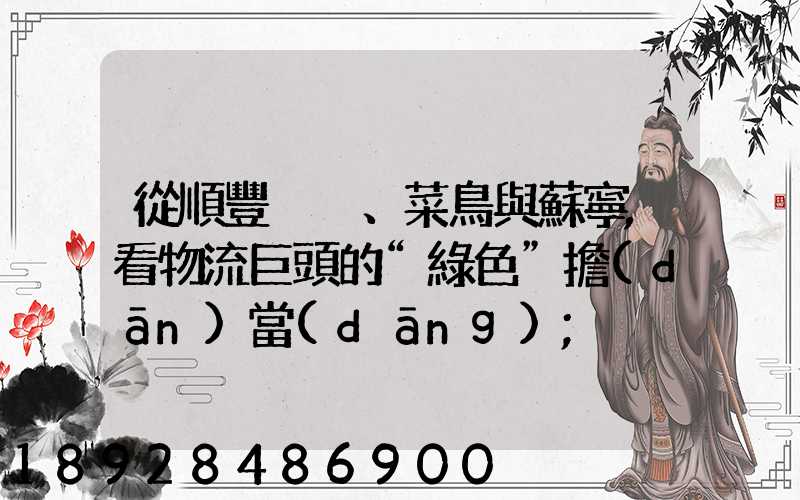 從順豐、菜鳥與蘇寧,看物流巨頭的“綠色”擔(dān)當(dāng)